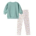 thumbnail image 6 of DHFJKG Kids Girl Christmas Clothes Outfits Reindeer Design Crew Neck Long Sleeve Sweatshirt With Floral Pants Outfit For 2-8 Years 2 Piece Xmas Versatile Sets, 6 of 9