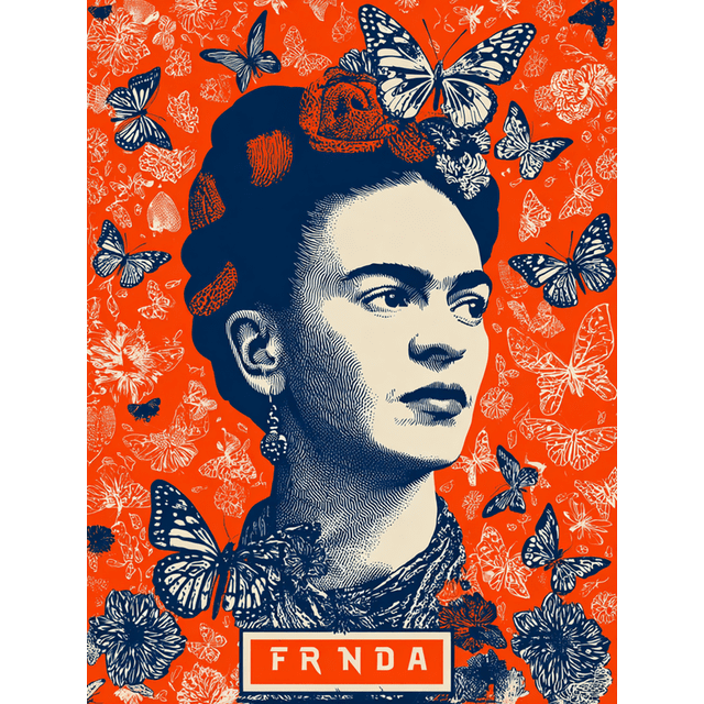 Frida Kahlo Toile Murale Florale 15,75 X 11,81 Pouces