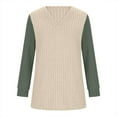 thumbnail image 5 of WCMZJ V Neck Long Sleeve Shirts for Women Color Block Casual Fall Tops Lightweight Tunic Sweaters Fashion Clothes 2024 Beige XXL, 5 of 7