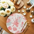 thumbnail image 3 of Round Placemats Set of 4 Red Starfish Conch Place Mats Washable Woven Placemat Shell Seahorse Circle Braided Table Mat for Kitchen Dining Table Party Home Decor 15 Inch, 3 of 8