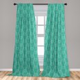 thumbnail image 5 of Ambesonne Damask Curtains, Grunge Eastern Details, Pair of 28"x63", Sea Green, 5 of 5