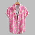 thumbnail image 2 of Stamzod Hawaiian Shirt for Men Casual Short Sleeve Button Down Vintage Tops Summer Tropical Beach Vacation Shirts Oversized Shirts for Men Pink A L, 2 of 7