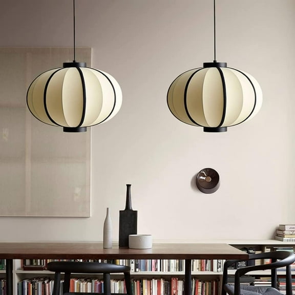 LittleGlovo Japanese Wabi-sabi Fabric Chandelier Creative Dining Room Lantern Pendant Light
