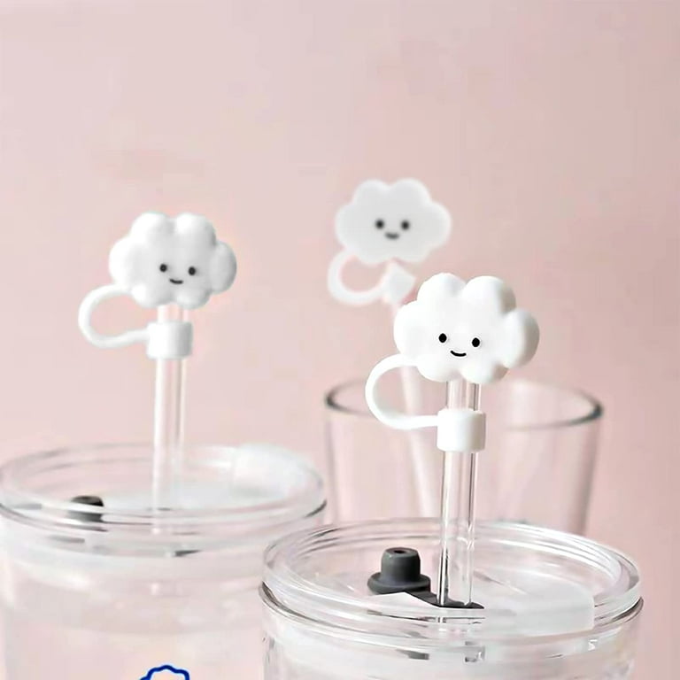 Creative Silicone Cloud Straw Cover No Peculiar Smell Durable Straw Plug  for Cup Straw Accessories White Cloud