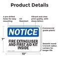 thumbnail image 2 of (2 Pack) Fire Extinguisher And First Aid Kit Inside OSHA Notice Sign 10 Inch X 7 Inch Plastic Sign, Weather Resistant, UV Protected for Workplace, Business, and Construction Site, Made, 2 of 8