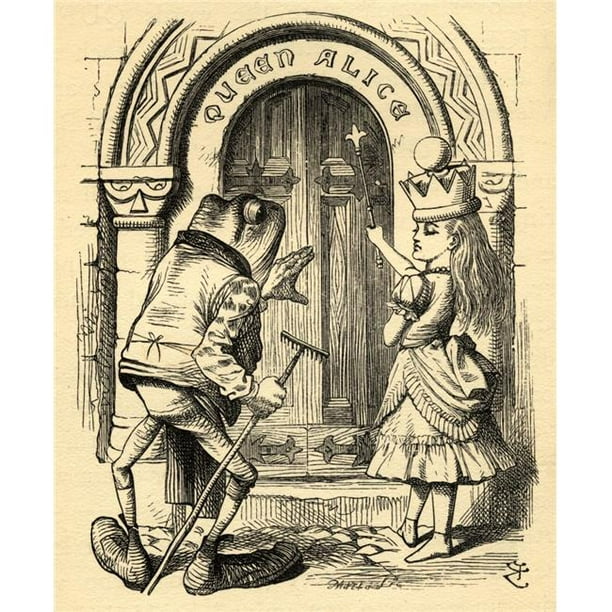 Alice & The FrogIllustration par Sir John Tenniel, 1820-1914 à Partir du Livre à Travers le Miroir et Ce Que Alice Y A Trouvé par Lewis Carroll Imprimé d'Affiche Publié à Londres 1912, 13 x 16
