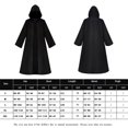 thumbnail image 2 of Disfraz Premium Capa básica con capucha y cordón, color sólido, traje de vacaciones informal con abertura frontal para mujer Kuymtek Negro T M para Mujer, 2 of 8