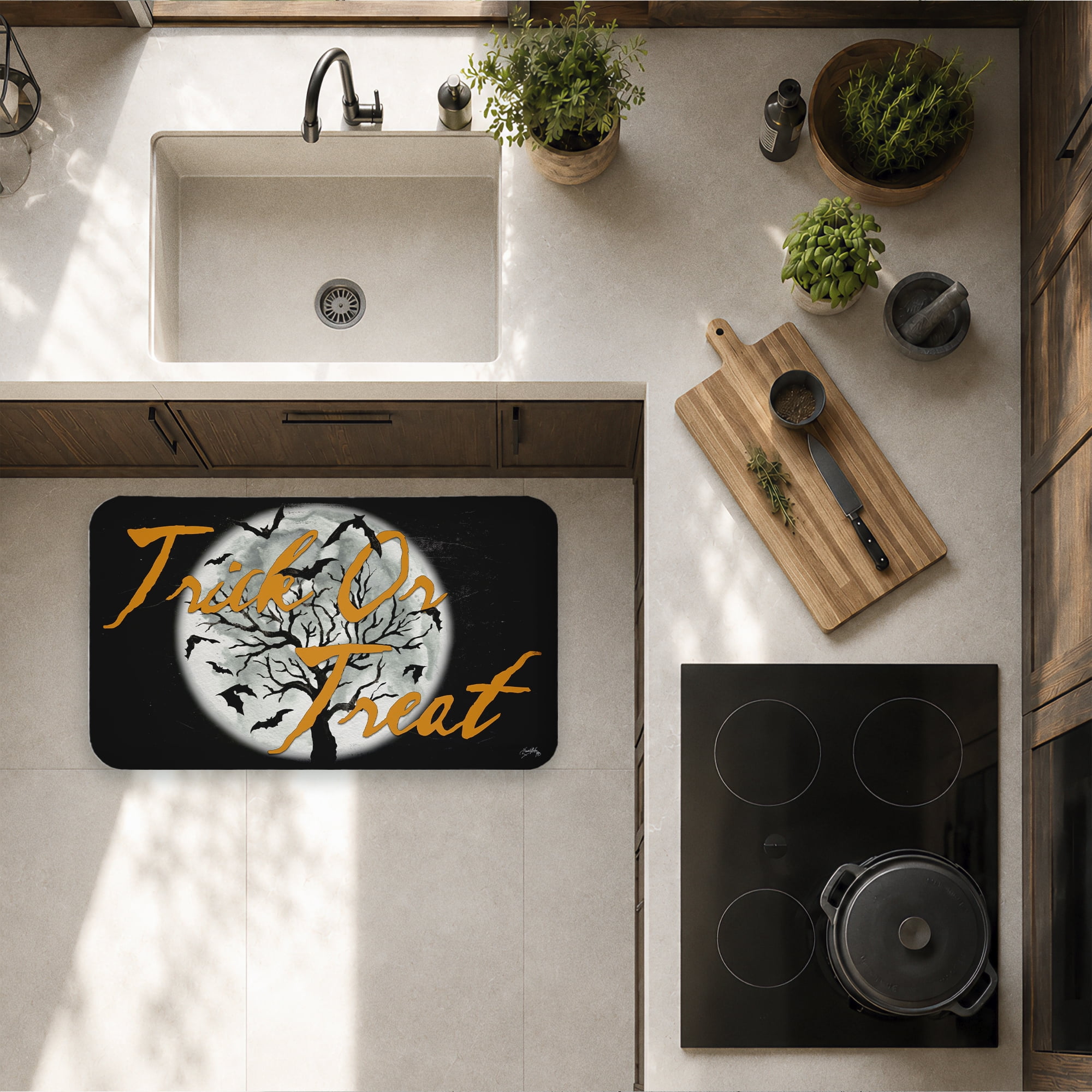 Stupell Industries Trick Or Treat Halloween Night Printed Anti-Fatigue Floor Mat, design by Elizabeth Medley