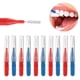 thumbnail image 2 of 30 cepillos interdentales limpiadores de restos de comida, cepillo de hilo dental, herramienta de cuidado bucal (rojo/azul), 2 of 7