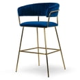 thumbnail image 5 of Set of 2 Aleck Gray Fabric Counter Stool with Antique Finish Wood Legs, 5 of 6