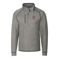 thumbnail image 2 of Men's Cutter & Buck Heather Gray Louisville Cardinals Mainsail Sweater-Knit Half-Zip Pullover Jacket, 2 of 3