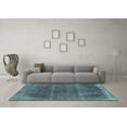 thumbnail image 3 of Ahgly Company Indoor Rectangle Oriental Turquoise Blue Industrial Area Rugs, 8' x 10', 3 of 4