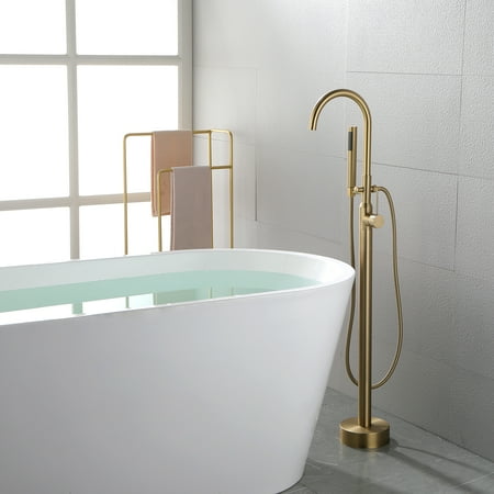 

Furniturevio Single Handle Floor Mounted Clawfoot Tub Faucet