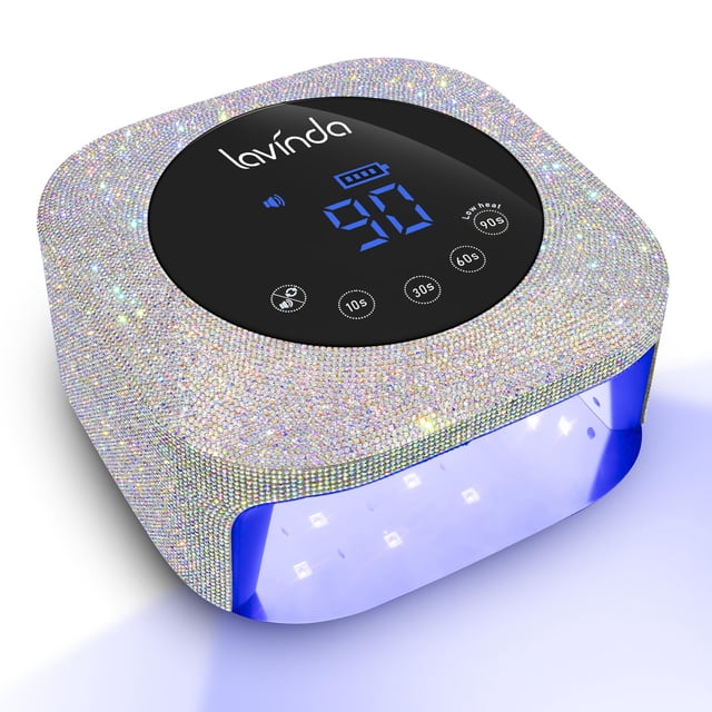 Lavinda Lámpara de uñas LED UV, lámpara de uñas inalámbrica recargable de 54 W, secador de uñas, esmalte de gel, luz de uñas UV con 4 ajustes de temporizador, lámpara profesional de secado rápido con