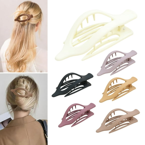 Women Hair Clip Leaf Shape Anti-slip Teeth Hair Pin Back Head Hair Holder Easy to Wear Hair Accessory