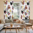 thumbnail image 2 of Farmhouse Rooster Kitchen Curtain for Berdoom Living Room Cafe 72 Inch Length, Country Watercolor Flowers Black Plaid Tiers Curtains Light Filtering Drapes Window Treatment 2 Panels 52"Wx72"L, 2 of 8
