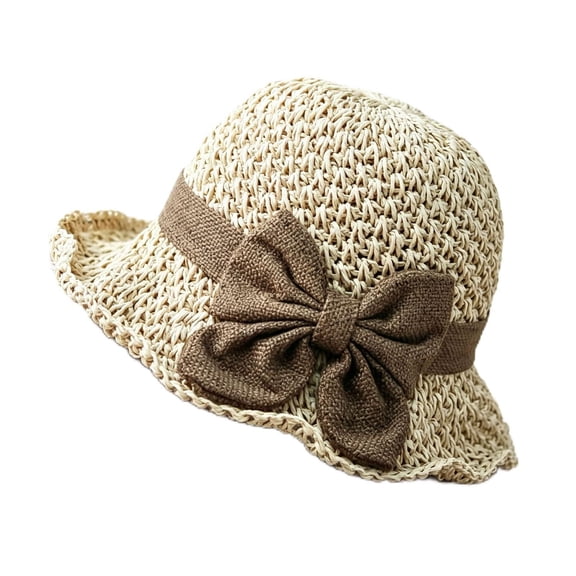 Womens Sun Straw Hat Wide Brim Floppy Summer Beach Hats for Women | Tightly Woven Paper Straw, Foldable Shape Retention, Ideal for Vacation