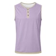 thumbnail image 3 of uikmnh Tank Tops Men Linen Button Up Sleeveless Tank Top for Casual Everyday Wear and Versatile Layering Size:S, 3 of 5