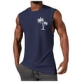 thumbnail image 1 of Ramiter jusqu'à 60 % de Réduction Cadeaux Débardeurs Sans Manches Col Rond Chemises de Plage pour Hommes Grands et Forts Tee Tops Débardeurs de Mise en Forme pour Hommes Bleu Foncé,m, 1 of 4