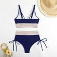 thumbnail image 6 of Otvok Womens Bikini High Waisted Split Color Suit with Drawstring and Belly Cinching Swimsuit, 6 of 6