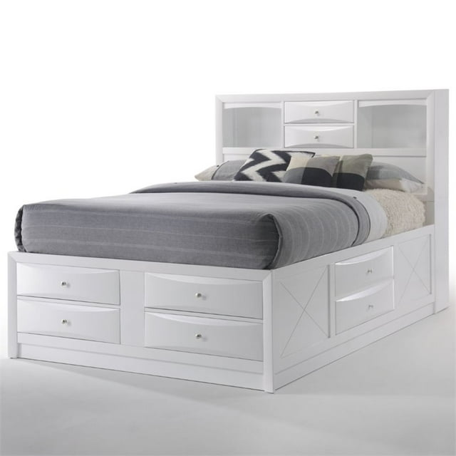 ACME Lit Complet en Bois Ireland avec Rangement Blanc