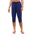 thumbnail image 1 of Charmo Drawstring Swim Bottoms for Womens V Slit Swim Capris Swim Pants with Pockets, 1 of 5