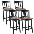 thumbnail image 1 of Gymax 4PCS Bar Stool 24.5'' Swivel Counter Height Chair w/ Footrest Black, 1 of 8