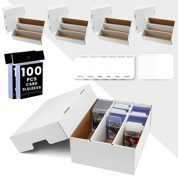 Caja de almacenamiento de tarjetas coleccionables BIU-BOOM, 2100 unidades, paquete de 4