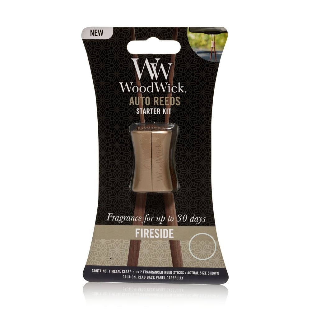 WoodWick Fireside Auto Reeds Car Air Freshener Starter Kit, Hanging Air