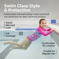 thumbnail image 4 of Girls One Piece Swimsuit Mermaid Scale Print Long Sleeve Costume Rash Guard Swimsuit for Girls Ages 6T, 4 of 10