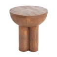 thumbnail image 3 of Christopher Knight Home MGO Indoor Outdoor Round Side Table with Three-Legged Wood-Grain, Brown, 3 of 11
