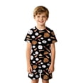 thumbnail image 4 of CUZIBR Kids Boys Summer Outfit Sets Short Sleeve Tops With Matching Shorts Two Piece Casual Clothes Sets,Black,8-9 Years, 4 of 4