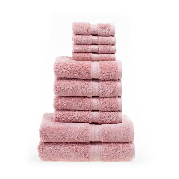 900 GSM Egyptian Cotton Solid 10-Piece Towel Set Stone