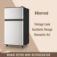 thumbnail image 3 of WANAI 3.5 Cu.ft Fridge with Freezer 2 Door Compact Refrigerator Adjustable Thermostat Silver New, 3 of 9