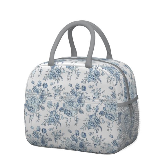 Womens Pioneer Flower Floral Print Pattern Lunch Box for Work,Insulated Lunch Bag for Women,Loncheras Para Mujer,Leakproof Adult Lunch Bag for Work,Beach,Travel,Picnic,Camping