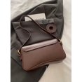 thumbnail image 6 of Women's Brown Shoulder Bag with Minimalist Flap Design, 6 of 8