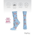 thumbnail image 6 of MeMoi Women's Flying Pigs Bamboo Crew Socks - Womens - Female, 9-11, Light Blue, 6 of 7
