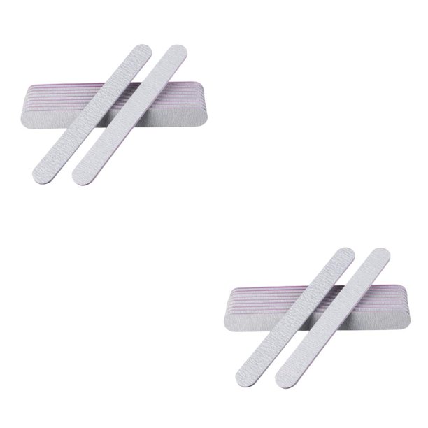 Minnieouse 10 Pieces Dual-sided Nail File Durable Fingernail Tools Convenient Shaping Tool Accessory Trimming for Home Salon Using Gris blanco 2piezas