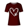 thumbnail image 4 of ICHUANYI Womens Trendy Summer Tops Stylish Heart Print T Shirt Short Sleeves Crew Neck Tee New 2024, 4 of 4