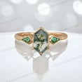 thumbnail image 2 of KANISHKAGEMS&JEWELS 2Ct 8x6mm / Naturl Moss Agate Engagement Ring Kite Emerald Proposal Ring Bridal Wedding Gift Ring, 2 of 6