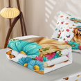 thumbnail image 5 of Manfei Kawaii Dalmatian Zipper Twin Comforter Sets with Fitted Sheet and 2 Pillowcases, Cartoon Rustic Dog Zipper Bedding Set, White Orange, Gray Reversible, 4pcs, 5 of 7