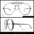 thumbnail image 3 of Iconic Tear Drop Thick Dimensional Metal Rim Racer Fashion Eyeglasses Gold, 3 of 7