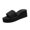 Black, variant on NOKIO Ladies House Sandals Summer Flat Bottom Wedge Heel Thick Sole Shoes Indoor Outdoor Sandals Ladies Slides Slippers
