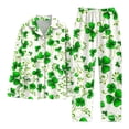 thumbnail image 1 of GDREDA Pyjamas Femmes Femmes Pyjamas Ensemble Assorti Pyjamas des Fêtes Ensemble de Pyjama Classique pour Femmes à Boutons en Satin Long avec Poches Ensembles de Pyjama pour Femmes Pyjamas Blanc,P, 1 of 3