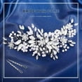 thumbnail image 2 of Wedding Hair Comb Silver Rhinestone Headpiece Pearls Crystal Prom Hair Pieces Flower Bridal Hair Clips Decorative Bridesmaids Bead Hair Side Combs Brides Hair Accessories for Women (Gold), 2 of 4