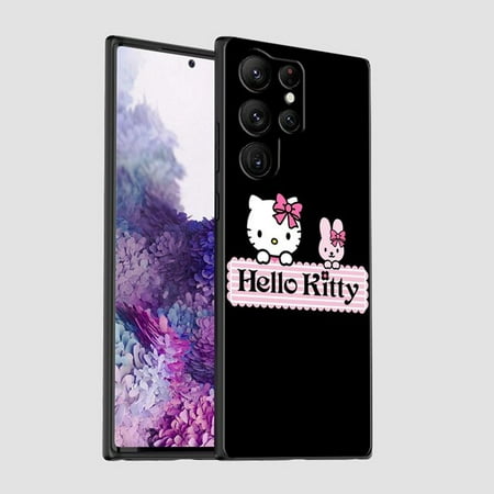 Sanrio Hello Kitty Cartoon Phone Case For Samsung Galaxy S23 S22 S21 S20 FE S10 S10E S9 Plus Ultra Pro Lite 5G TPU Black Funda