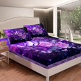 thumbnail image 3 of Erosebridal Butterfly Twin Bed Sheets Women,Purple Galaxy Butterfly Sheet Set Rose Flower Botanical Sheets,Boho Hippie Animal Fitted Sheet + Flat Sheet + 1 Pillow Case Mothers Day Gifts, 3 of 5
