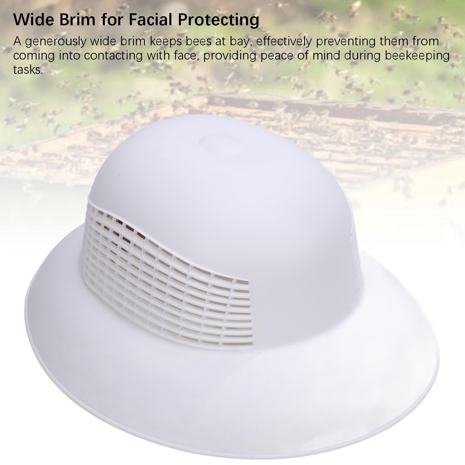 Nieyigj Protective Beekeeping Hard Hat Plastic Vented Beekeeper Tool Cap for Men Women White Color 1 Count Standard Size 13.58 inches / 34.5 cm Breathable Cooling Gear Equipment