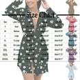 thumbnail image 3 of AINIYS Women Robes Short Lightweight Robe Soft Long Sleeve V Neck Sleepwear Casual Belt Bathrobe Printed Loungewear Black Pajamas for Women _c XXXXXL, 3 of 6