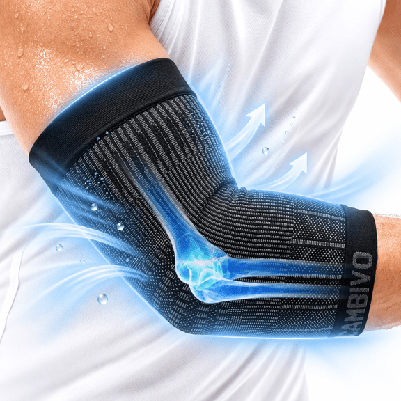CAMBIVO Tennis Elbow Brace & Compression Sleeve for Tendonitis, Breathable Elbow Support for Men & Women, 1 Pair